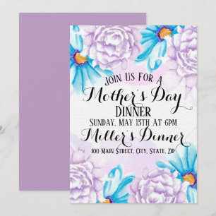 Watercolor Mother’s Day Dinner Invitation Card