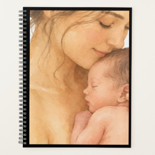 Watercolor Mother & Sleeping Baby Notebook Planner