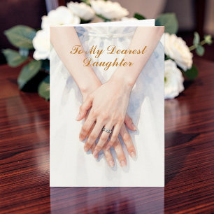 Watercolor Mother to Daughter Wedding Day Card
