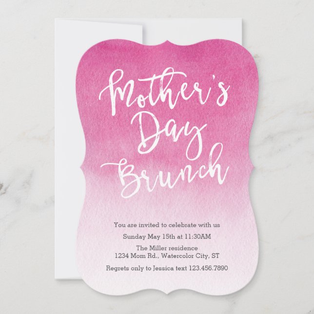 Watercolor Mother's Day Brunch Invitation (Front)
