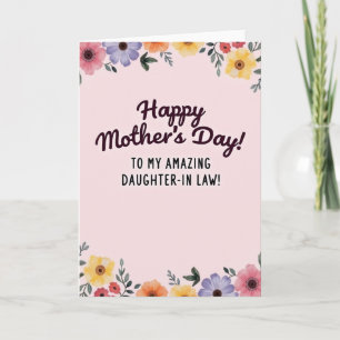 Watercolor Mothers Day Flowered Card