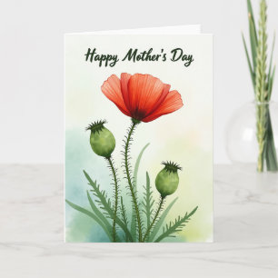 Watercolor Mothers Day Love Card