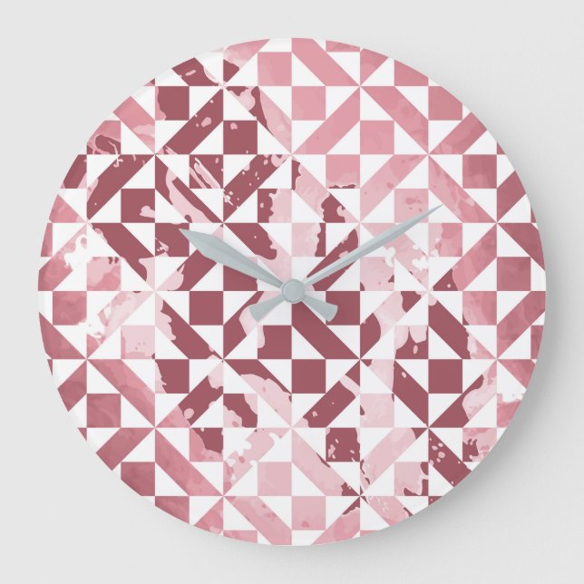 Watercolor motifs 2 large clock (Front)