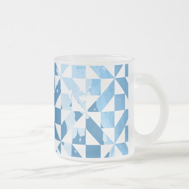 Watercolor motifs frosted glass coffee mug (Right)