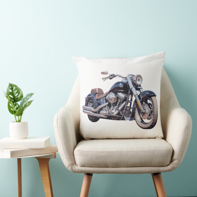 Watercolor motorcycle cushion (Chair)