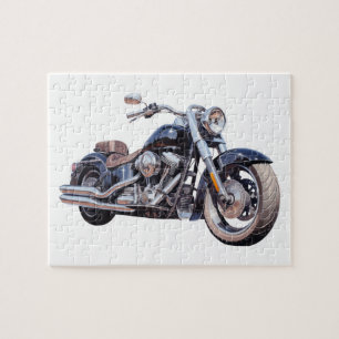 Watercolor motorcycle jigsaw puzzle