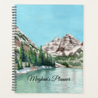 Watercolor mountain art planner