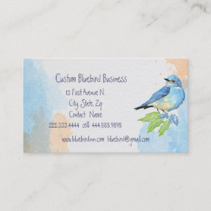 Watercolor Mountain Bluebird Blue Bird Art  Business Card