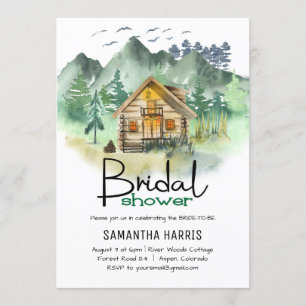 Watercolor Mountain Bridal Shower Invitation