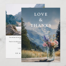 Watercolor Mountain Floral Mason Jar Wedding Photo