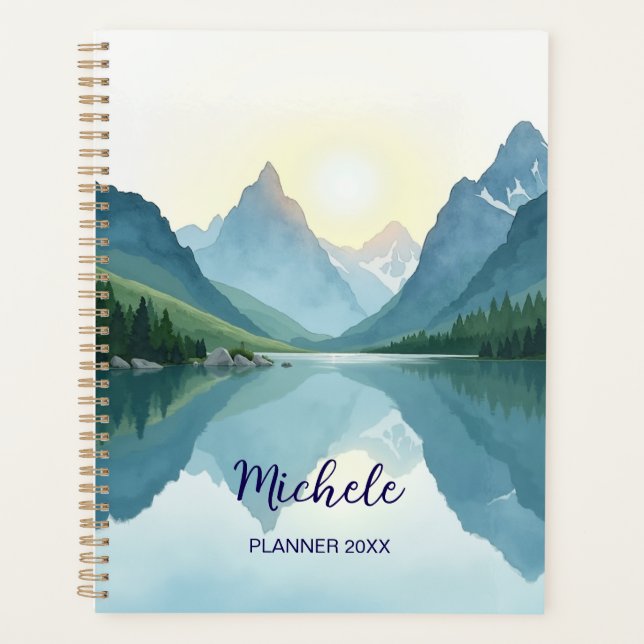 Watercolor Mountain Planner | Nature Landscape (Front)