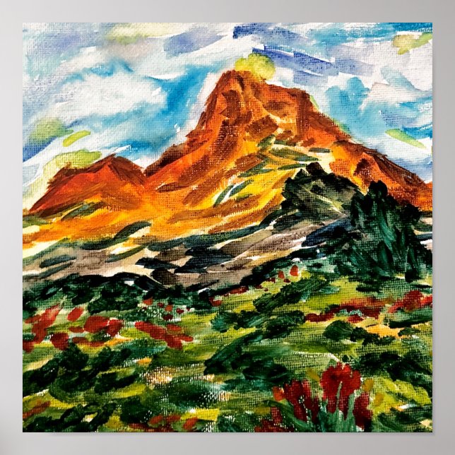 Watercolor mountain print (Front)