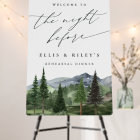 Watercolor Mountain Rehearsal Dinner Welcome Sign