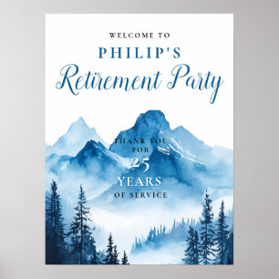 Watercolor Mountain Retirement Party Welcome Sign
