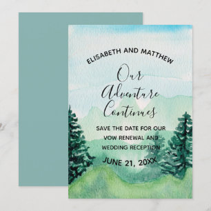 Watercolor Mountain Save the Date Invitation