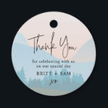 Watercolor Mountain Scene Outdoor Wedding Favour Tags<br><div class="desc">Can be customised to suit your needs.
© Gorjo Designs. Made for you via the Zazzle platform. 

// Need help customising your design? Got other ideas? Feel free to contact me (Zoe) directly via the contact button below.</div>