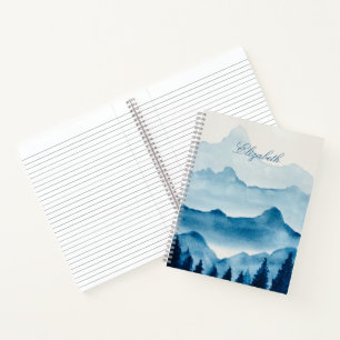 Watercolor Mountain Scenery Notebook