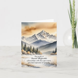 Watercolor Mountain Snow Sympathy Card