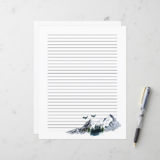 Watercolor Mountain Stationery Paper