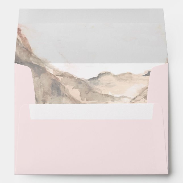 Watercolor Mountain Wedding Envelope (Back (Bottom))