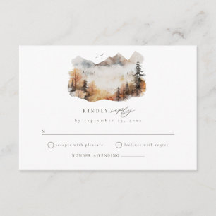 Watercolor Mountain Wedding RSVP Enclosure Card