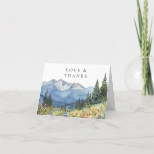 Watercolor Mountain Wildflower Thank You Card