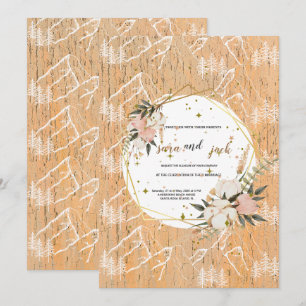 Watercolor Mountain Wildflower Wedding Invitation