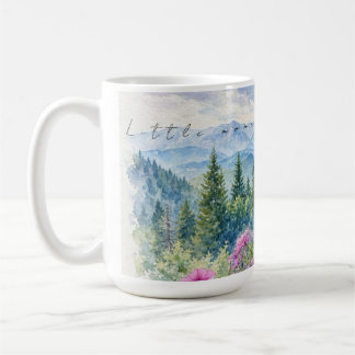 Watercolor Mountain Wildflowers and Serenity Coffee Mug