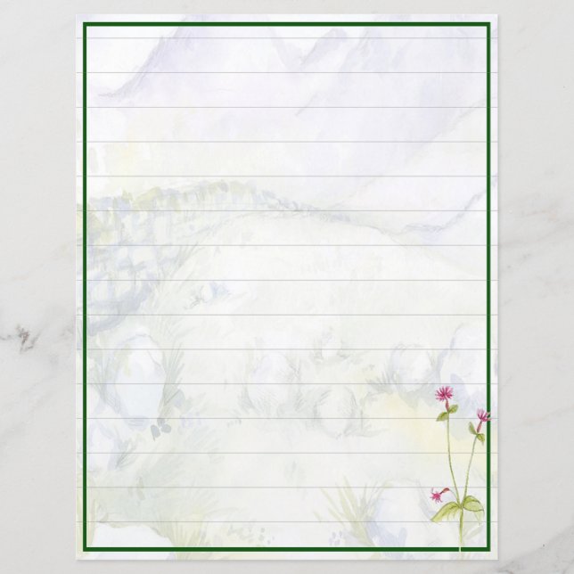 Watercolor mountains and flowers (Front)