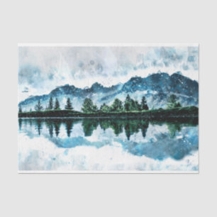Watercolor Mountains Decoupage 10x15 Tissue Paper