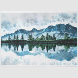 Watercolor Mountains Decoupage Tissue Paper