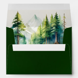 Watercolor Mountains - Emerald Envelope