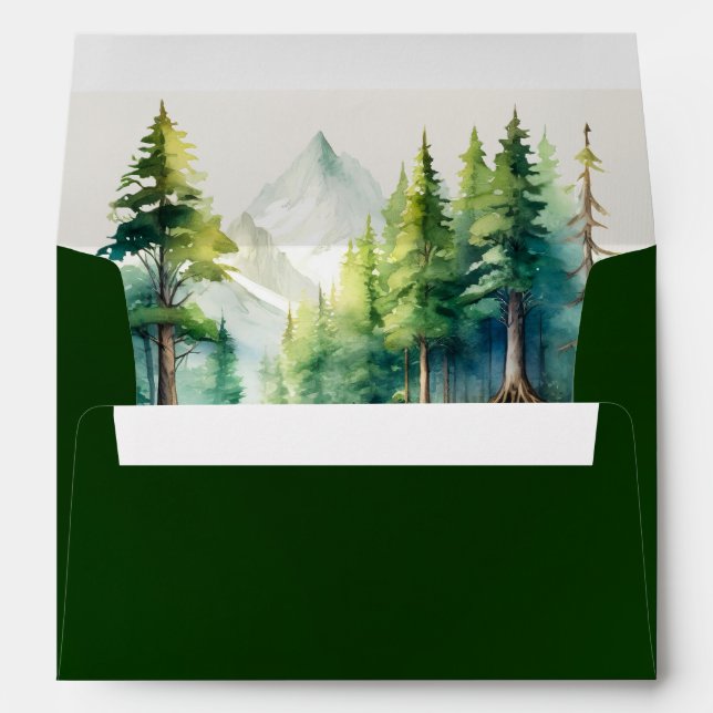 Watercolor Mountains - Emerald Envelope (Back (Bottom))