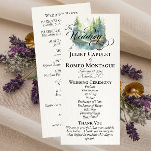 Watercolor Mountains - Ivory Wedding Programme