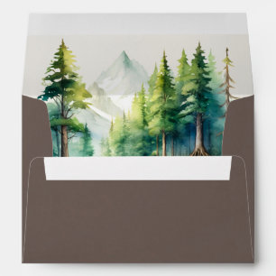 Watercolor Mountains - Mocha Envelope