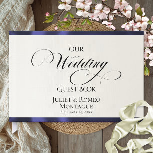 Watercolor Mountains Our Wedding Ivory/Blue Guest Book
