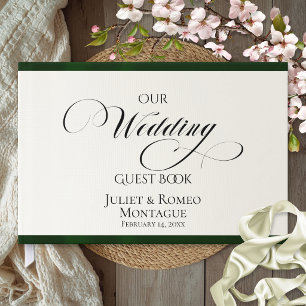 Watercolor Mountains Our Wedding Ivory/Emerald Guest Book