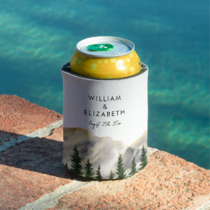 Watercolor Mountains Personalized  Can Cooler