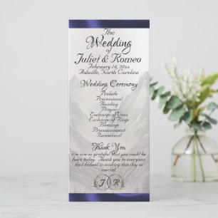 Watercolor Mountains & Ribbon Wedding Programme