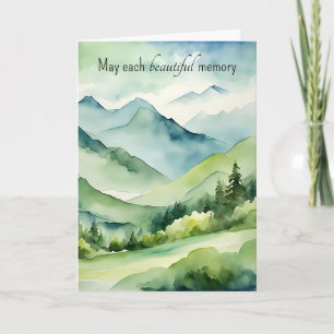 Watercolor Mountains Sympathy Card