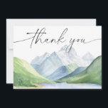 Watercolor mountains Thank you Card<br><div class="desc">Adventure time! Watercolor mountains and lake baby shower invitation. Matching items available.</div>