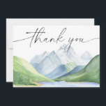 Watercolor mountains Thank you Card<br><div class="desc">Adventure time! Watercolor mountains and lake baby shower invitation. Matching items available.</div>