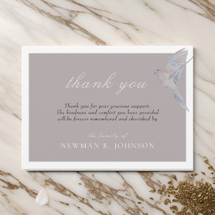 Watercolor Mourning Dove Memorial Thank You Card