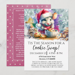Watercolor Mouse Cookie Swap Invitation