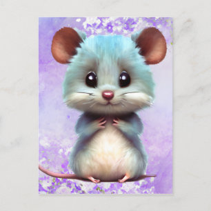 Watercolor Mouse Graphic Postcard