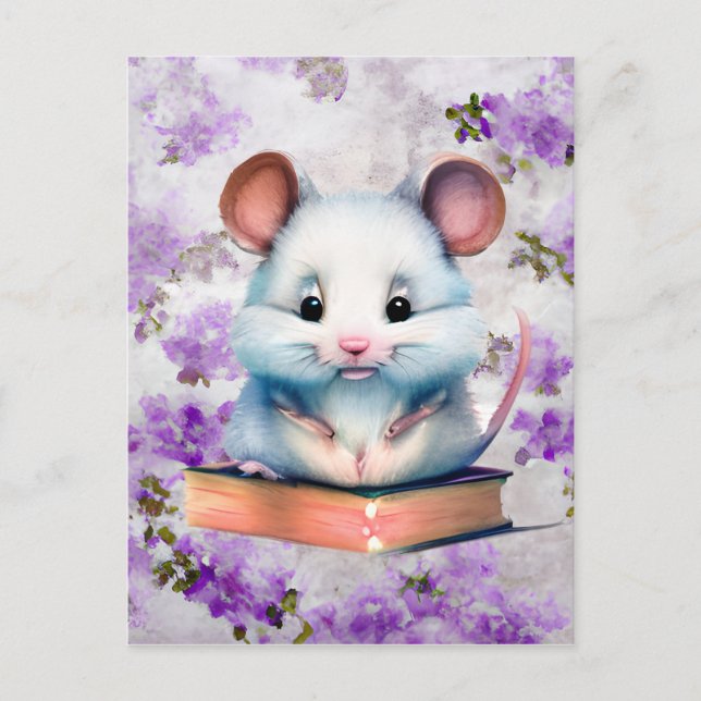 Watercolor Mouse Graphic Postcard (Front)