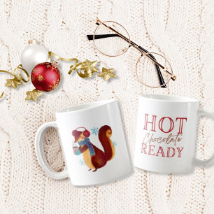 Watercolor Mouse Hot Chocolate Ready Christmas Coffee Mug