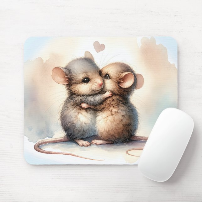 Watercolor Mouse Hug Mat (With Mouse)