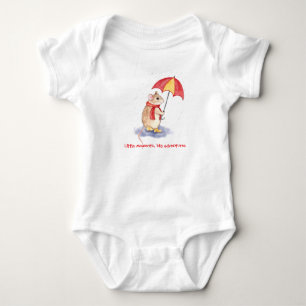 Watercolor Mouse in the Rain Baby Bodysuit
