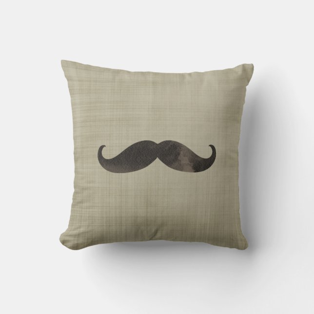 Watercolor Moustache Cushion (Front)